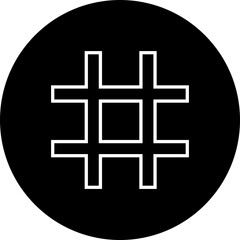 hashtag logo in bubble icon. concept of communication sign or customer experience. minimal style trendy simple hash tag logotype graphic thin line art design isolated on transparent background.