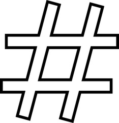 Obraz premium hashtag logo in bubble icon. concept of communication sign or customer experience. minimal style trendy simple hash tag logotype graphic thin line art design isolated on transparent background.