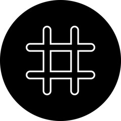 hashtag logo in bubble icon. concept of communication sign or customer experience. minimal style trendy simple hash tag logotype graphic thin line art design isolated on transparent background.