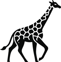 Giraffe  black vector illustration