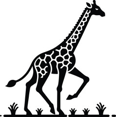 Giraffe  black vector illustration