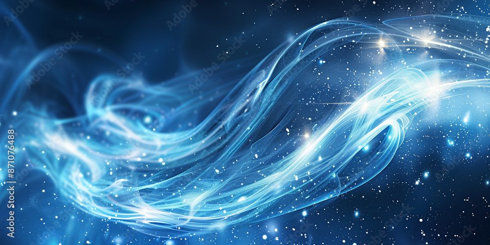 Wall mural abstract technology art futuristic background energy wave shape lines. place for text graphics conce