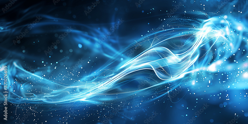 Wall mural abstract technology art futuristic background energy wave shape lines. place for text graphics conce