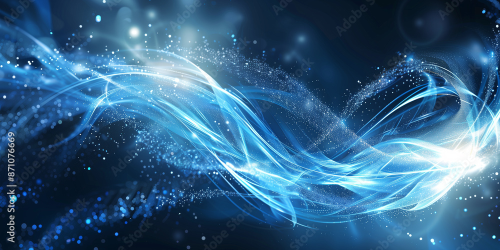 Wall mural abstract technology art futuristic background energy wave shape lines. place for text graphics conce