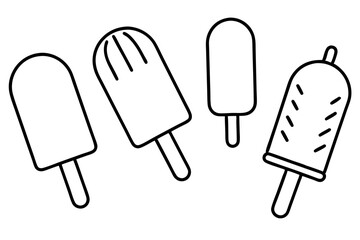 Popsicles detailed line art intricate frozen treat illustration