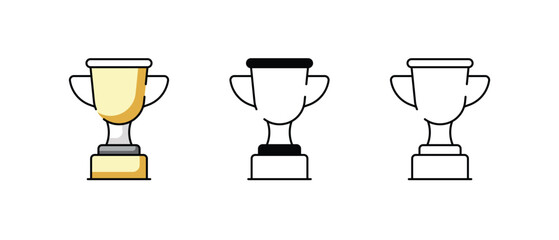 Trophy icons vector set stock illustration