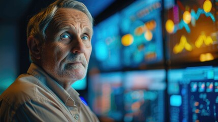 The picture of the senior russian male in his early 60s working as energy sector executive, the executive require skills like resource management, industry experience and communication skills. AIG43.