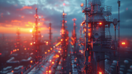Fototapeta premium 5G Network Infrastructure in Urban Setting
