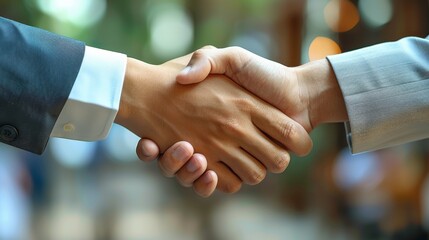 Close-up of a handshake between business partners