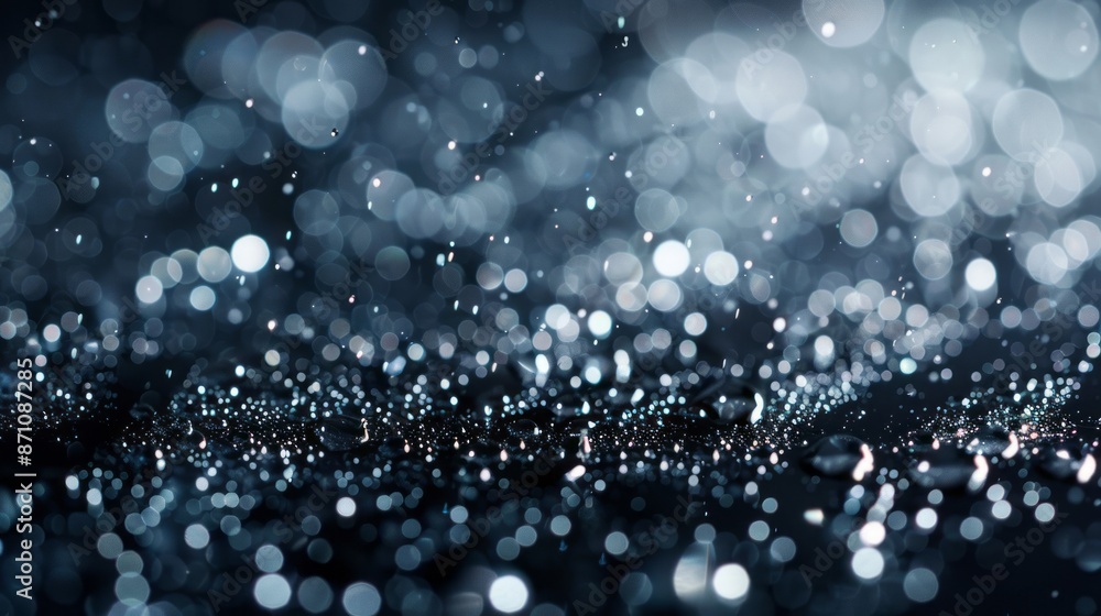 Aufkleber abstract blue bokeh background. abstract blue bokeh background with shimmering lights and a magical,