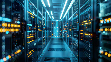 Fototapeta premium Detailed depiction of edge computing technology featuring real-time data processing and latency reduction