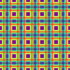 Yellow plaid geometric seamless pattern. Checkered green color isolated textile print pattern. Vector illustration on background