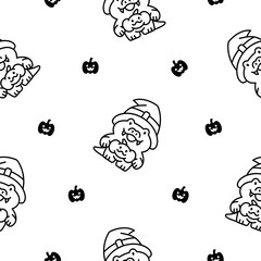 Funny crocodile character with happy face. Seamless pattern. Coloring Page. Cartoon kawaii alligator. Hand drawn style. Vector drawing. Design ornaments.