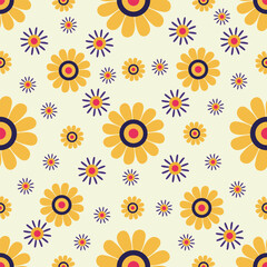 Vector seamless yellow flowers seamless Pattern floral digital papers wrapping scrapbook wallpaper light background 