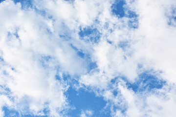Blue sky with white clouds. Background sky gradient 