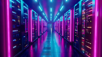 Fototapeta premium Vibrant design of edge computing technology highlighting the benefits of reduced latency and enhanced performance