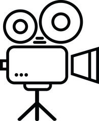 Video Camera Icon, Traditional Video Camera Recorder Vector Illustration.