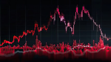 Stock plunge index chart. Economic crisis and stock market. High quality AI generated image