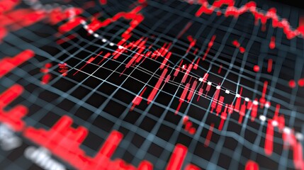 Stock plunge index chart. Economic crisis and stock market. High quality AI generated image