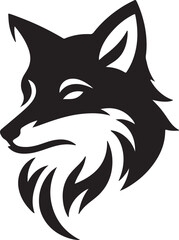 Fox head silhouette vector illustration design on white background