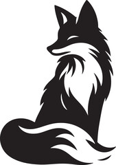 fox silhouette Vector Design on white background