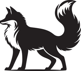 fox silhouette Vector Design on white background