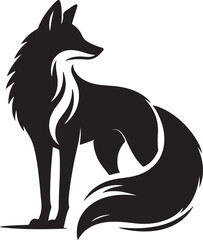 fox silhouette Vector Design on white background