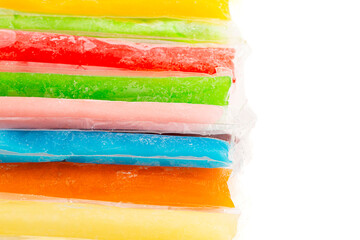 Group of Frozen Ice Pop Popsicle Isolated on a White Background