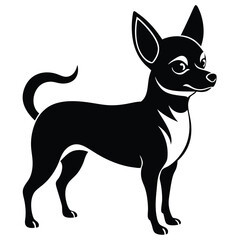 vector, isolated black silhouette of a dog