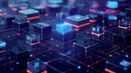 Obraz premium Sleek design of edge computing highlighting the advantages of real-time data processing and reduced latency with interconnected devices and data nodes