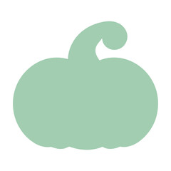 A green pumpkin shape