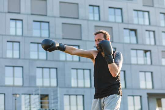 Muay Thai Fighter Practice Shadow Boxing