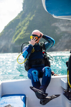 Man prepared for diving