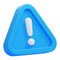 PNG 3D Warning icon isolated on a white background