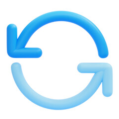 PNG 3D Refresh icon isolated on a white background