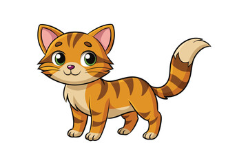 Cartoon cute cat isolated on art vector