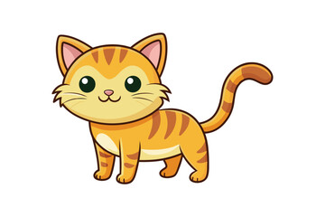 Cartoon cute cat isolated on art vector