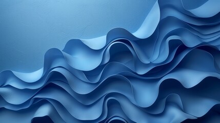 Fototapeta premium Modern Abstract 3D Background with Blue Wavy Shapes