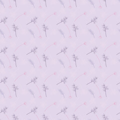 Cute kawaii sweet floral pattern background design