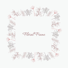 Sweet elegant floral foliage wreath vector design for wedding invitation and greeting card