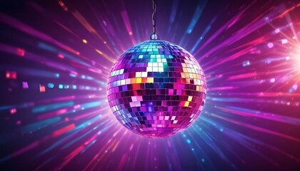 Disco ball sphere with colorful disco lights for party nights significantly wallpaper background