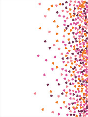 romantic pattern edging, ribbon, border from hearts. Hand-drawn romantic pattern. Valentine's Day. Banner template. Vector illustration.