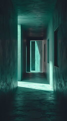 Fototapeta premium A long dark corridor