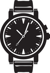 black and white clock illustration 