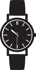 black and white clock illustration 