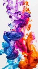 "Rainbow Explosion: Liquid Paint Mix in Vibrant Colors"