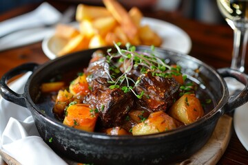 Beef stew with wine veggies and potatoes