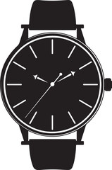 black and white clock illustration 