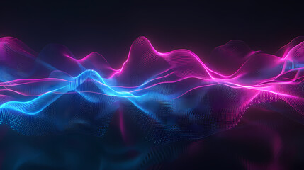 Abstract neon glowing wavy background