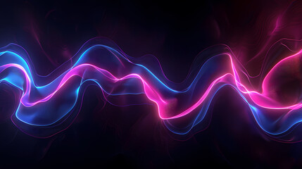 Obraz premium Abstract neon glowing wavy background